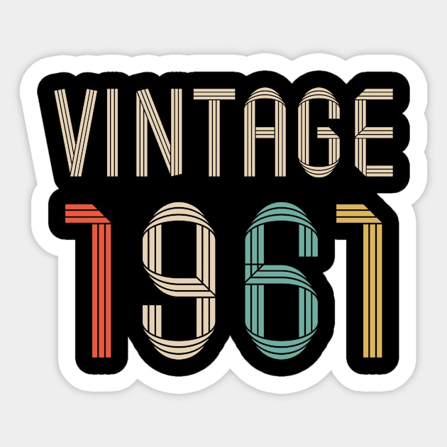 Vintage 1961 61  years old birthday Sticker by hoopoe